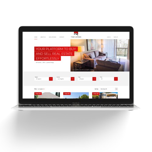 Webdesign for a real estate platform