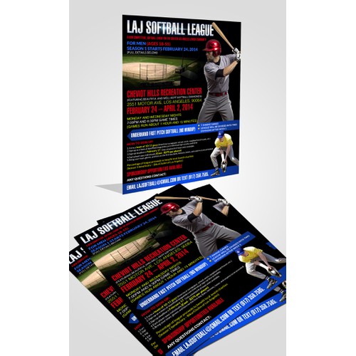 Create a simple, yet appealing flyer for a new private softball league
