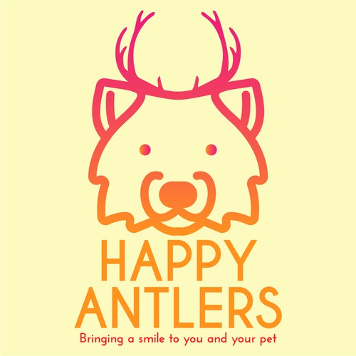 happy antlers logo for pet company