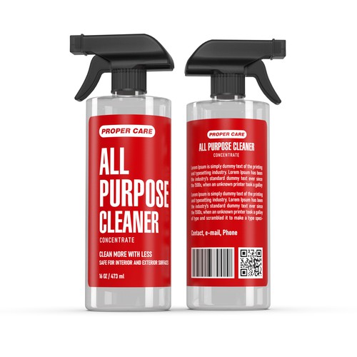 Design a bold but simple label for a car cleaning product line