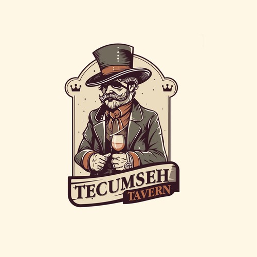 Vintage logo Illustration for Bar / restaurant that serves food and beverages.