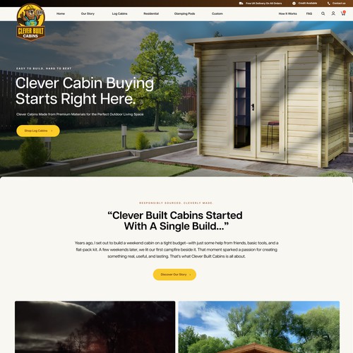 Shopify Website Design for a Log Cabin Company