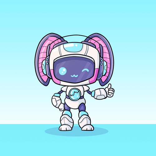 Cute Bunny Robot Mascot