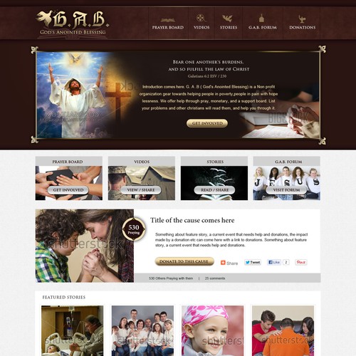 Create the next website design for G. A .B ( God's Anointed Blessing)