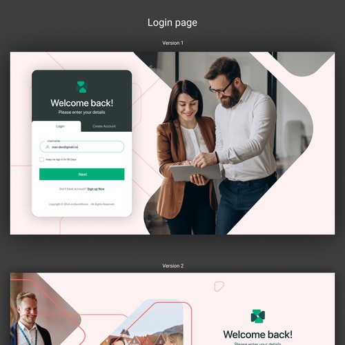 Login page