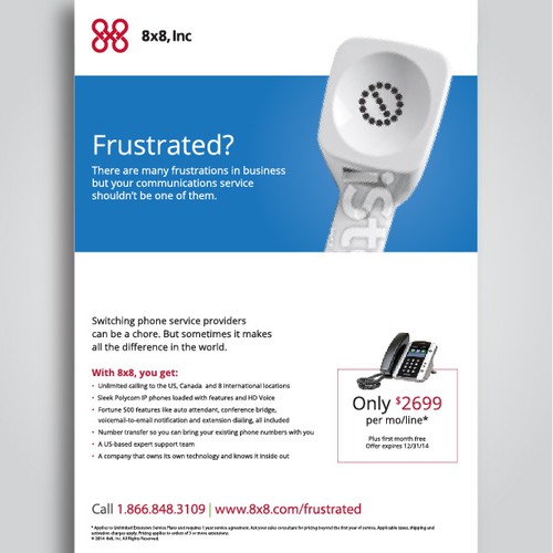 Print ad about Business Phone Service Frustration