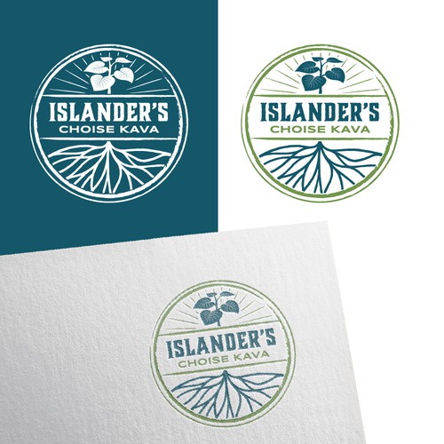 Kava root powder supplement logo design