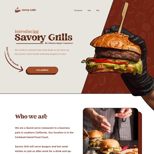 burger website design