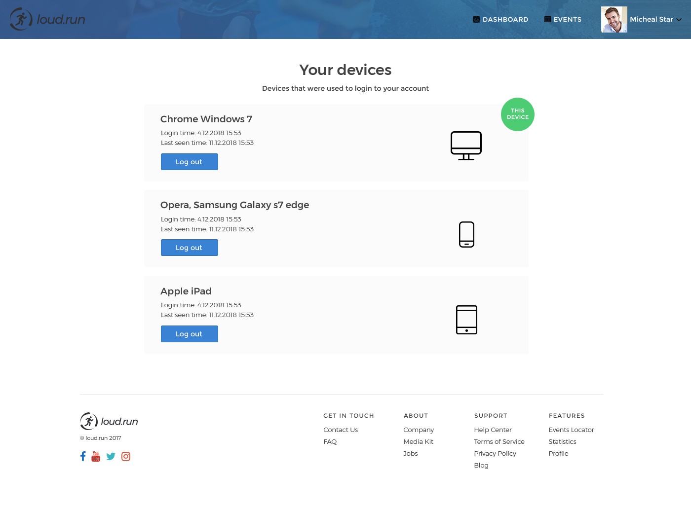A website design for marathon runners