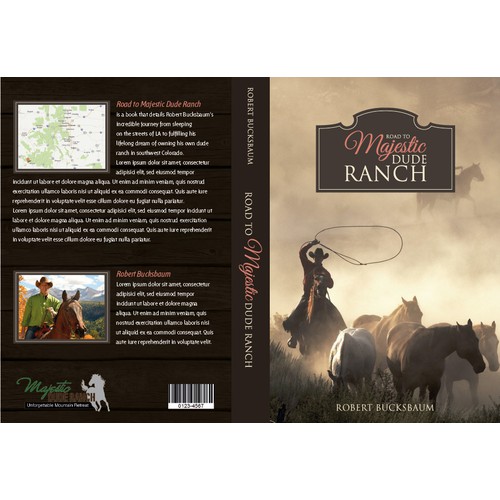 Create the book cover for "Road to Majestic Dude Ranch"