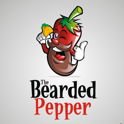 Create a happy illustration for The Bearded Pepper