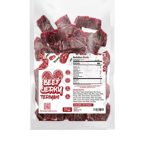 Beef Jerky bag label design