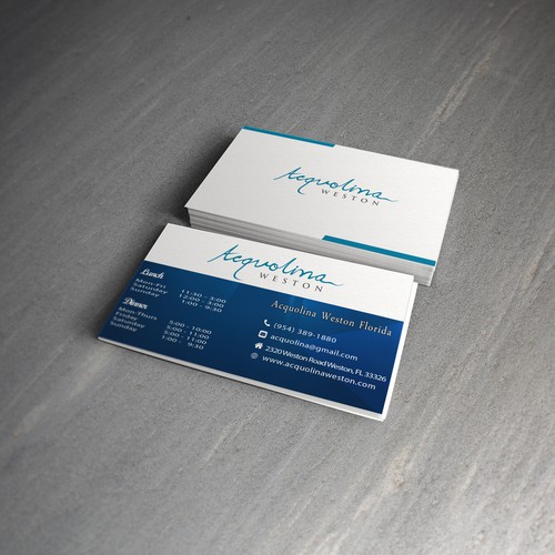 Restaurant Business Cards - calling all minimalists designers