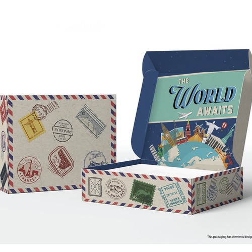 Vintage Mailer Box For Travel Marketing Startup