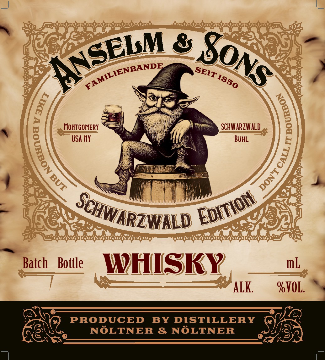Bottle label for whisky