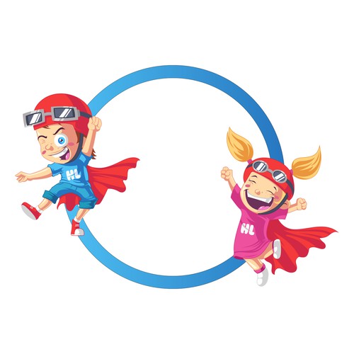 Boy and Girl "Hero" Cartoon Characters for kids' motivational product