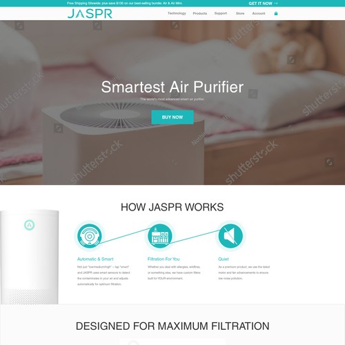 Smart Air Purifier seeking amazing 2 product shopify design