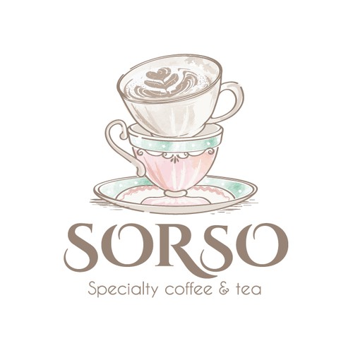 Coffee and tea shop logo