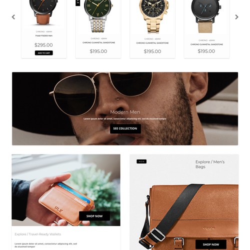 Elegant website for e-commerce store