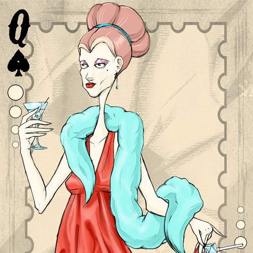 Queen Poker Card