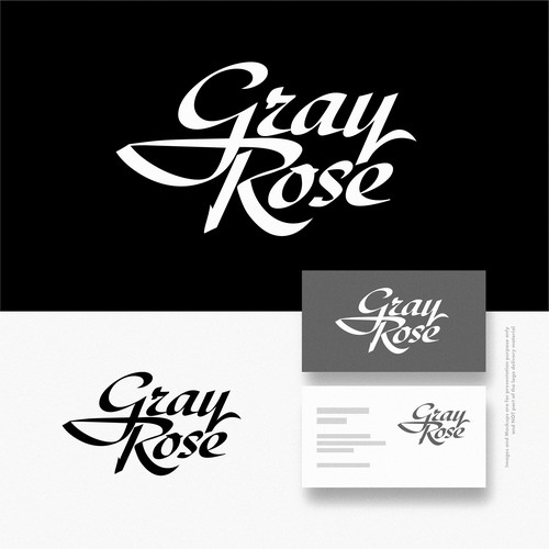 Gray Rose Lettering Logo