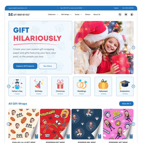 Gift wrap my face - Website design - UI/UX - Ecommerce
