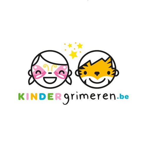 Face paint for kids vector illustration logo design