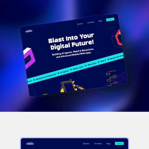 Landing page design for a UK based development agency