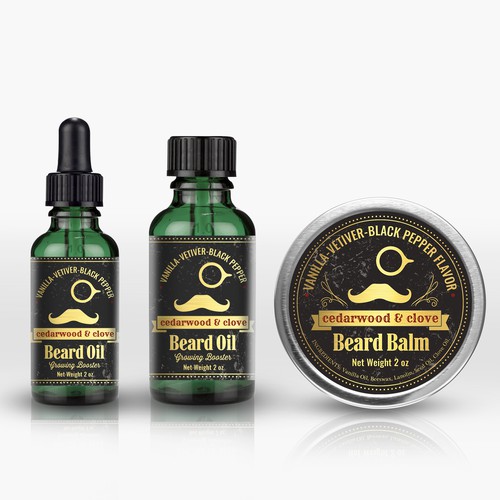 Beard Oil and Balm, labels design