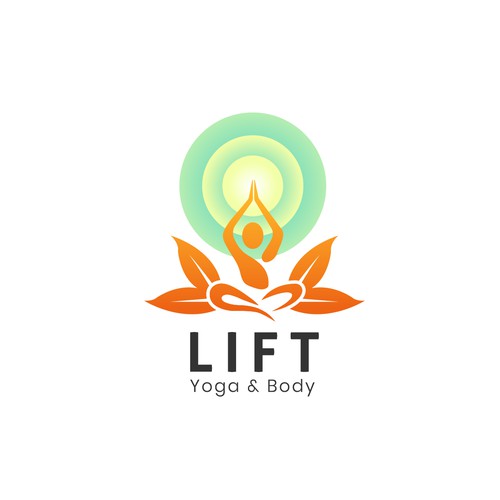Smooth and spiritual yoga logo design