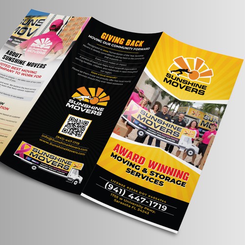Professional A4 Tri-Fold Moving Company Brochure Design
