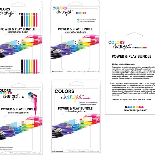COLORS CHARGED (Colored Chargers PACKAGING)