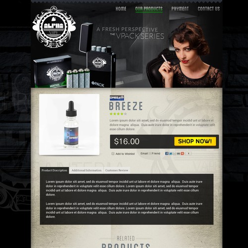 Website for premium electronic cigarette liquid company!