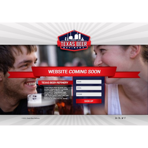 Texas Beer Refinery - Website Landing Page "Coming Soon"