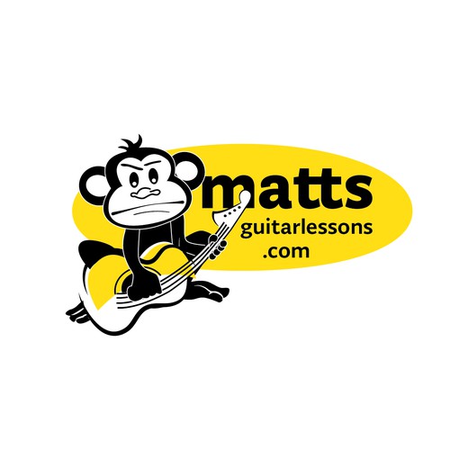Fun logo design for contemporary online guitar teaching website