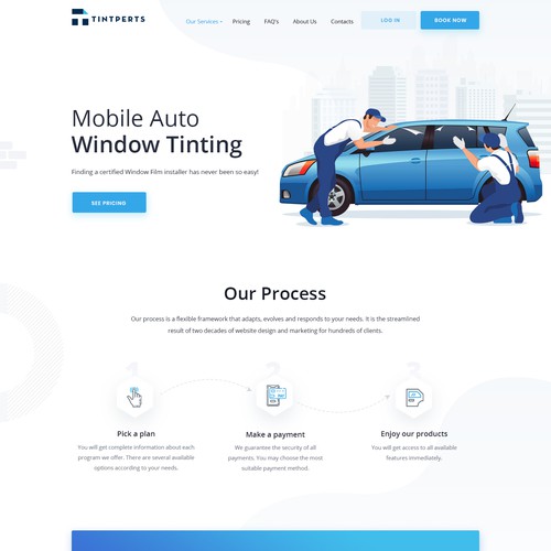 Mobile Auto Window Tinting Homepage Design