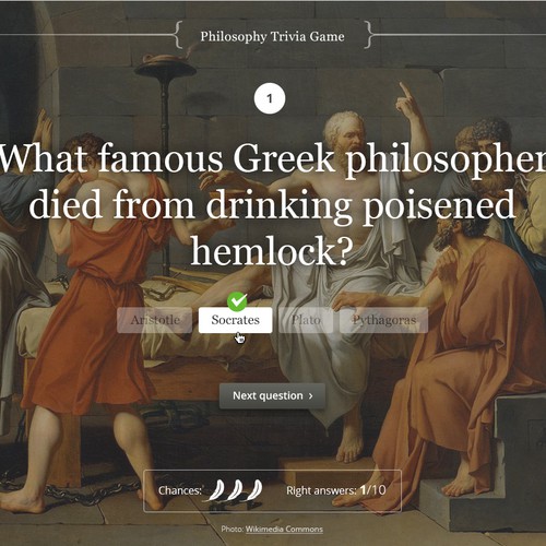 Website Design: Philosophy Trivia Game