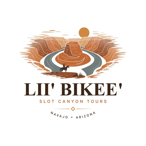 LII’ BIKEE’ Slot Canyon Tours – Southwest Desert Logo Concept