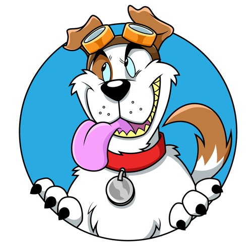Dog mascot for clothing brand for kids.