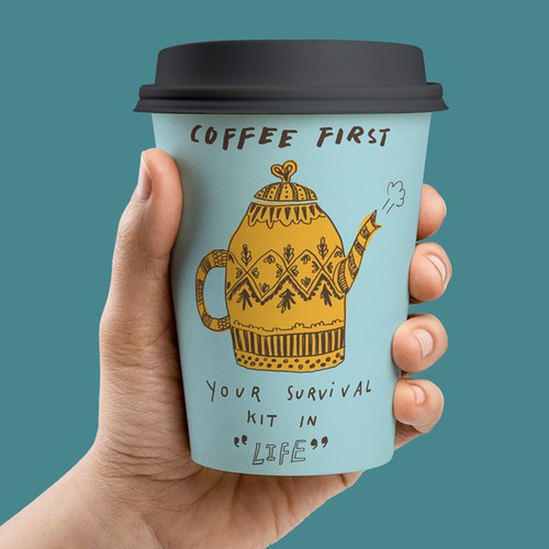 illustration for coffee paper cup