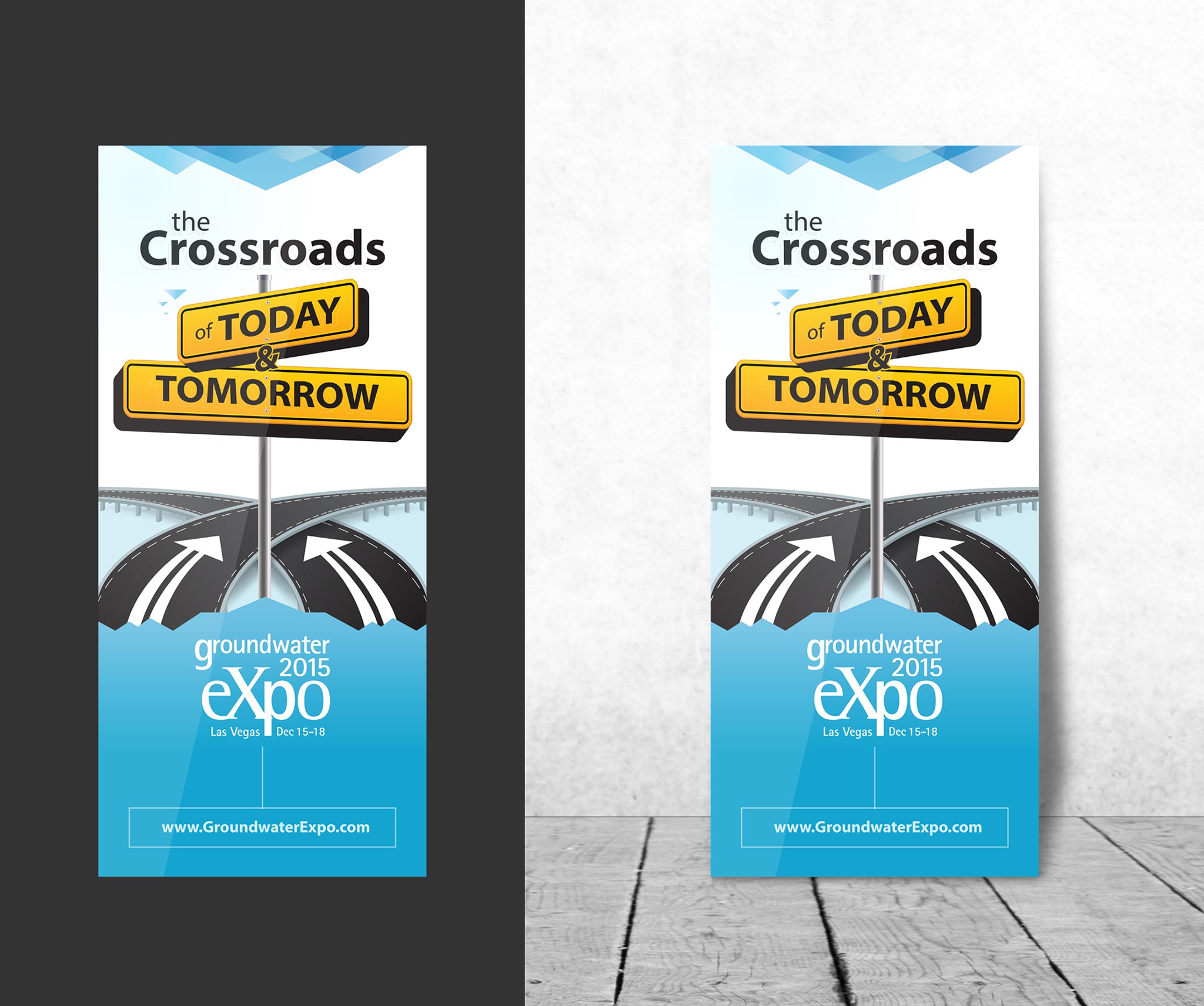Create 35 x 78 banner sign to promote a tradeshow.