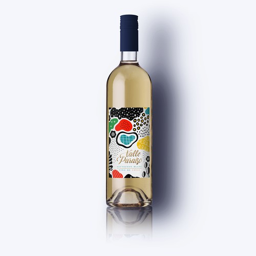 Floral label for Chilean Wine