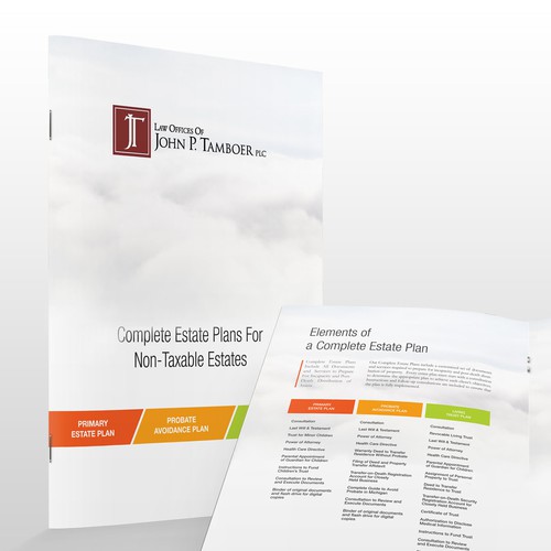 Create the next brochure design for Law Offices of John Tamboer
