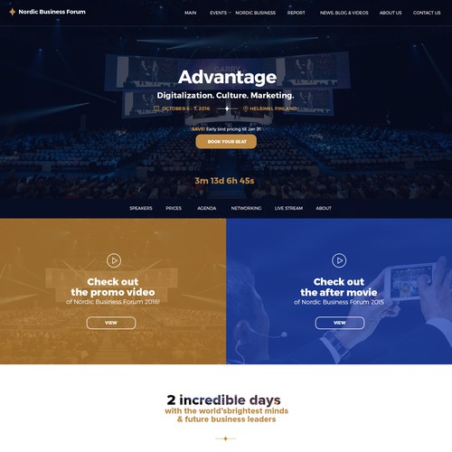 Landing page for Nordic Business Forum
