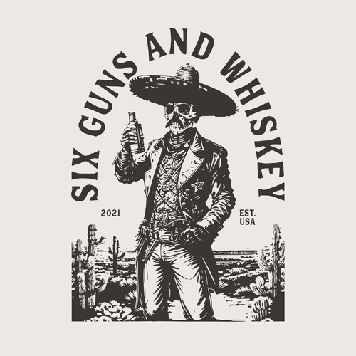 Logo for Six Guns and Whiskey