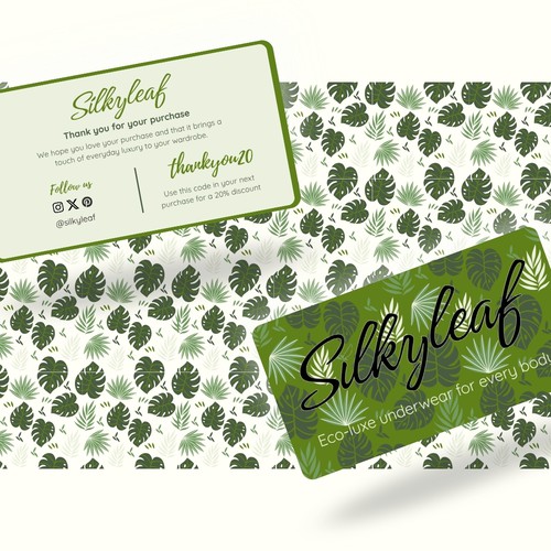 Silky leaf thank you card