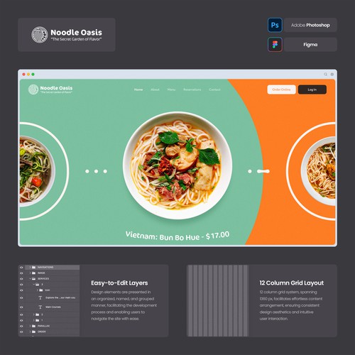 Noodle Oasis: Asian Cuisine - UI Design