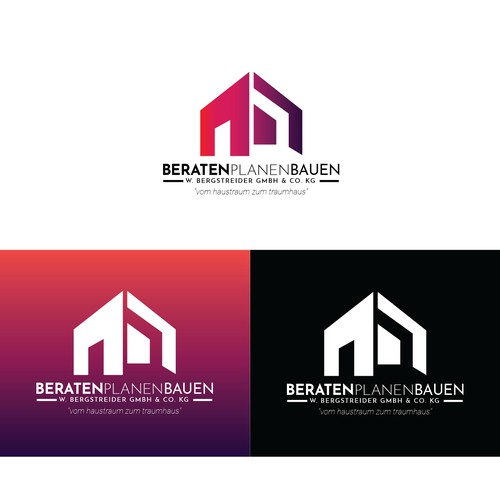 Contemporary logo for a home design and construction company