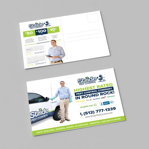 Create a clean & compelling mailer for a pest control company