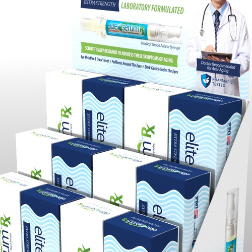 Elite Serum Product Packaging and POS Display